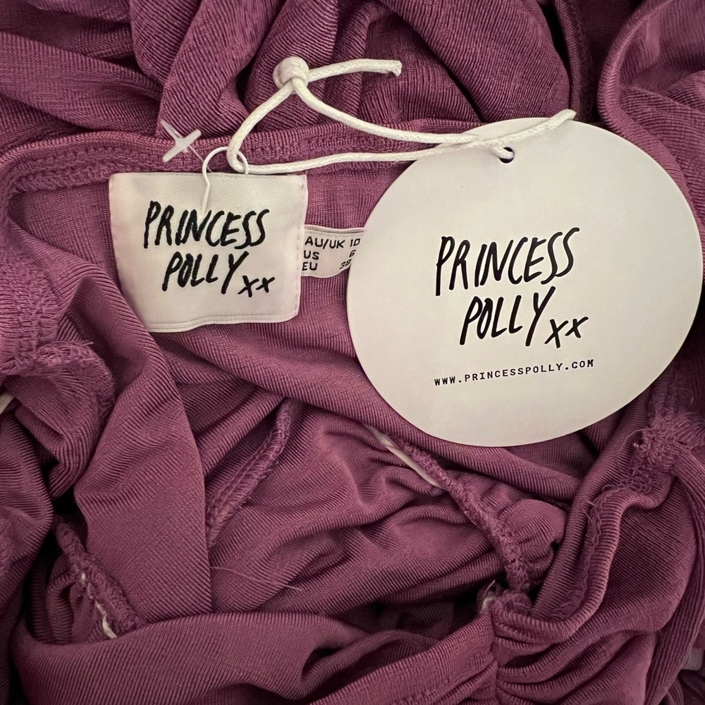 NWT Princess Polly Dillon Mini Dress Halter Neck Purple Size 6 Fully Lined‎ - Picture 5 of 9